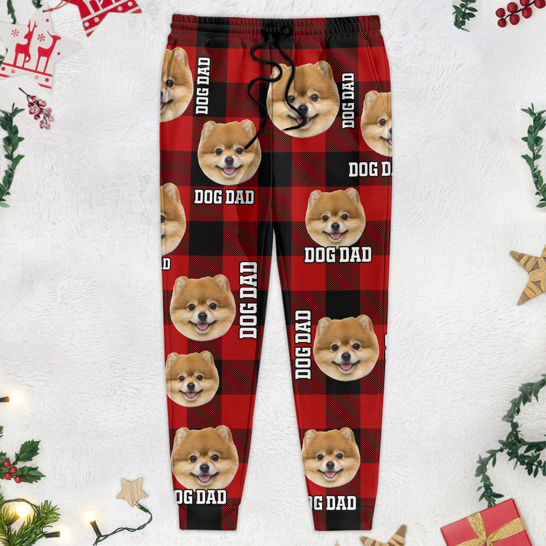 Gepersonaliseerde joggingbroek met foto van huisdier (hond/kat), comfortabel voor mannen, vrouwen, kinderen. Uniek cadeau.