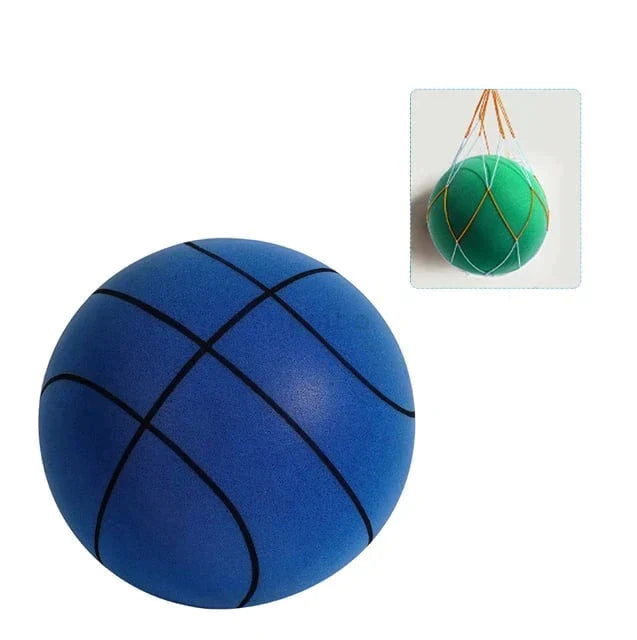 Detailfoto van de geruisloze schuim basketbal, toont kwaliteit voor binnenshuis sport en fun.