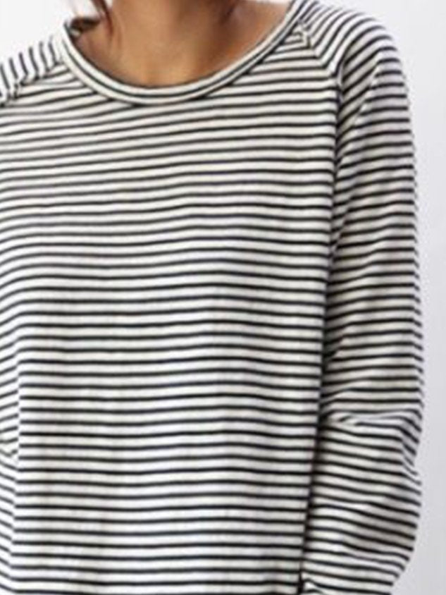 "Gestreepte longsleeve, casual relaxed fit, ronde hals, lange mouwen, ademend materiaal voor een comfortabele look."