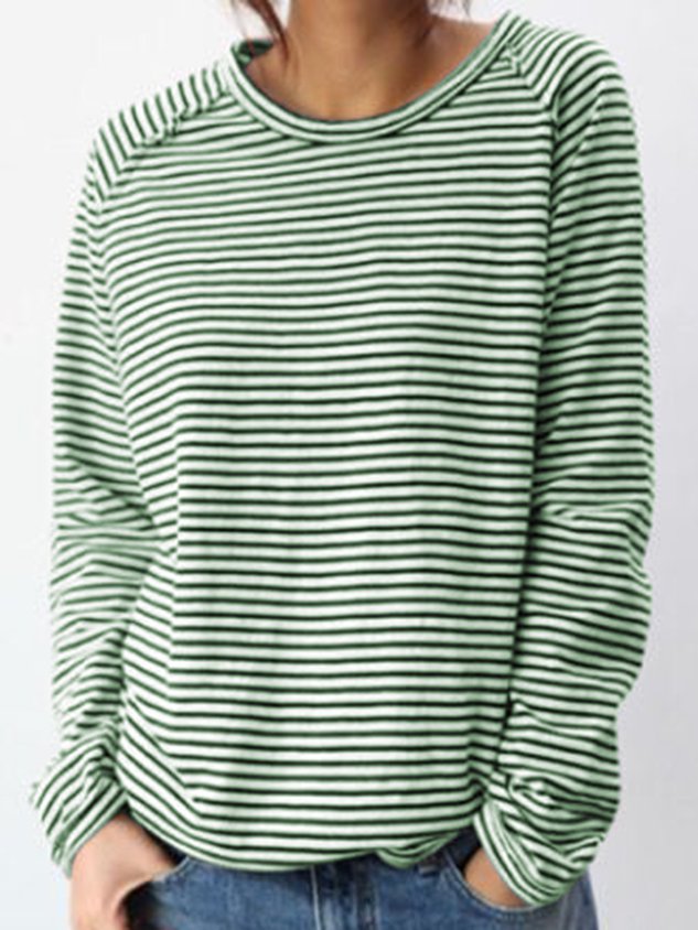 "Gestreepte longsleeve, casual relaxed fit, ronde hals, lange mouwen, ademend materiaal voor een comfortabele look."