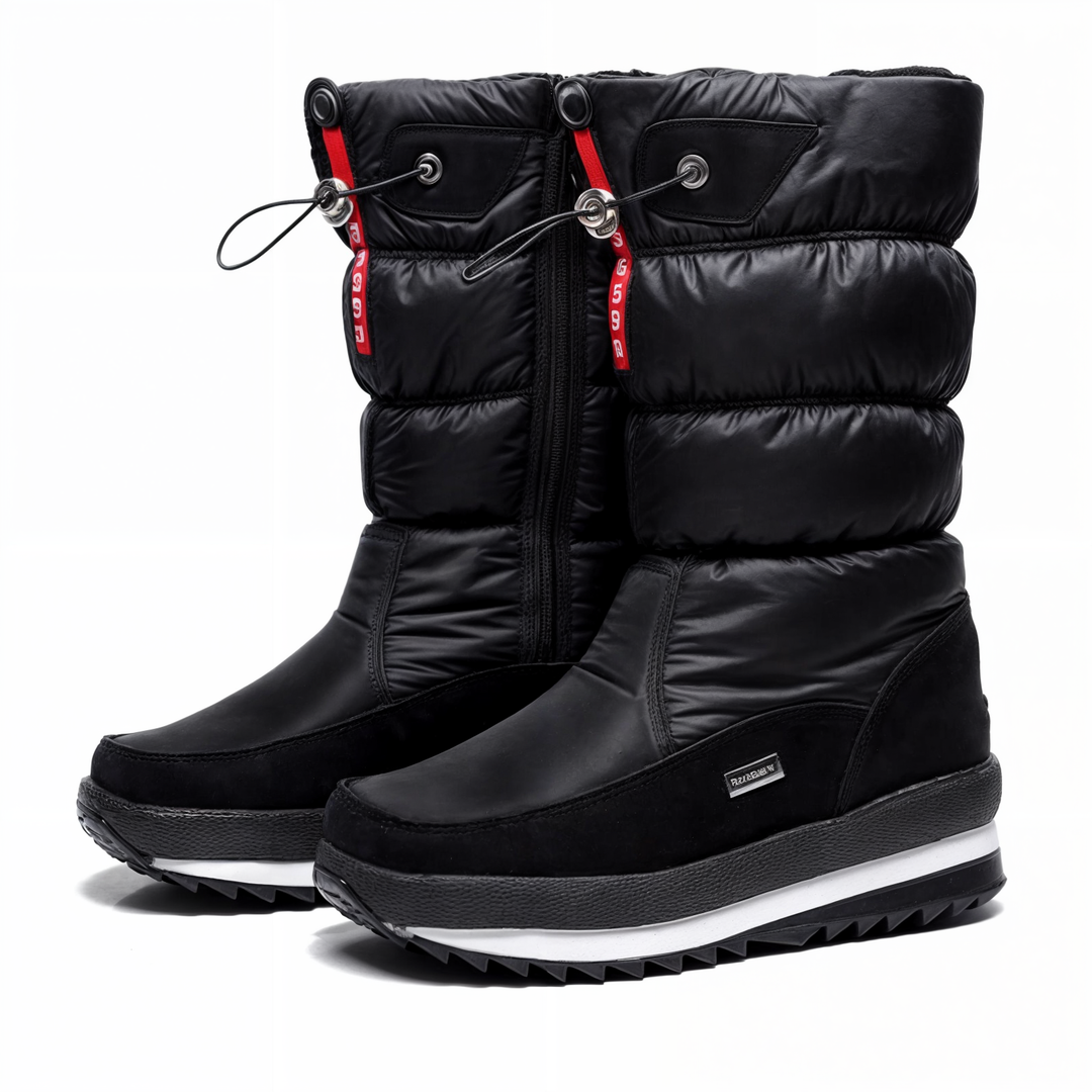 Gevoerde dames winterboots met antislipzool, ideaal voor sneeuw en kou. Warme, comfortabele sneeuwschoenen voor dames.