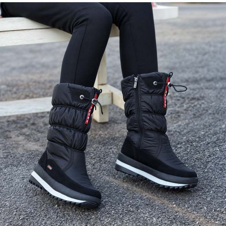 Warme dames sneeuwschoenen, gevoerde winterboots met stevige grip. Comfortabel en stijlvol voor winterse dagen.