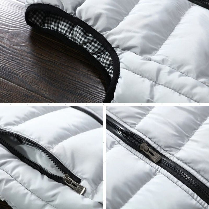 "Gevoerde waterdichte heren bodywarmer, lichtgewicht met zakken en ritssluiting, ideaal voor stijl en bescherming buiten."