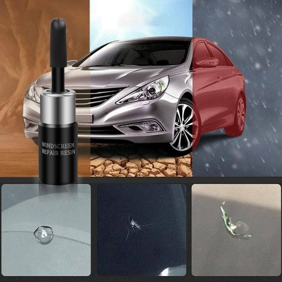 Doe-het-zelf glas reparatieset voor autoruit. Eenvoudig herstel van voorruit barsten en chips met deze kit.