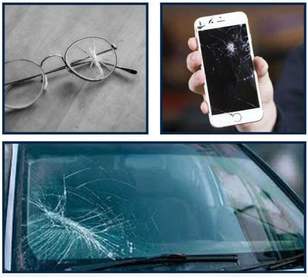 Persoon gebruikt glas reparatie kit om een chip in de voorruit van een auto effectief te herstellen.