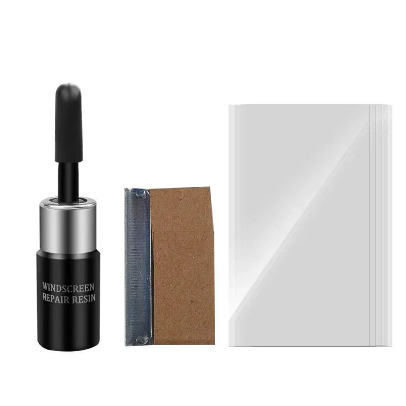 De Effectieve Glas Reparatie Kit verpakking. Complete doe-het-zelf set voor snelle voorruit schadeherstel.