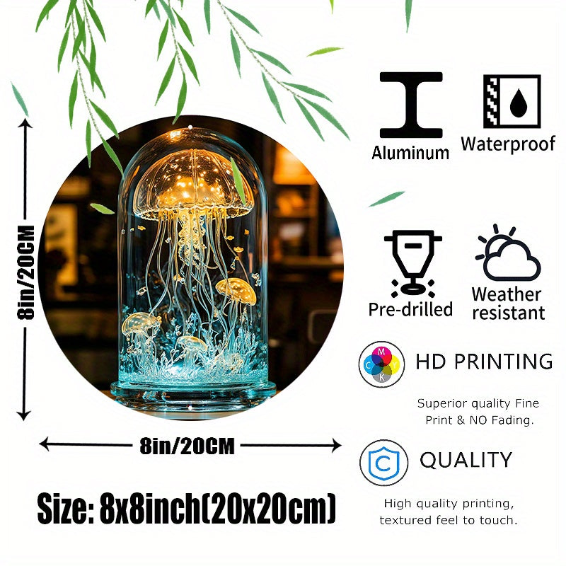 "Glazen artistieke tafellamp met cirkelvormig ontwerp, 20x20 cm, opvallende kleuren, duurzaam glas en aluminium"