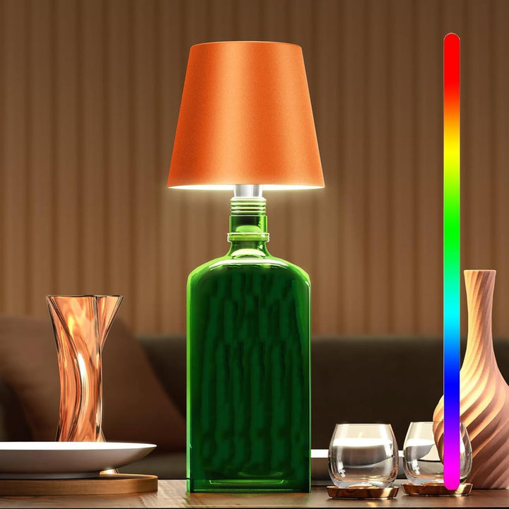 Set van GlowLuxe draagbare LED tafellampen, allen dimbaar en met touch, voor uniforme verlichting.