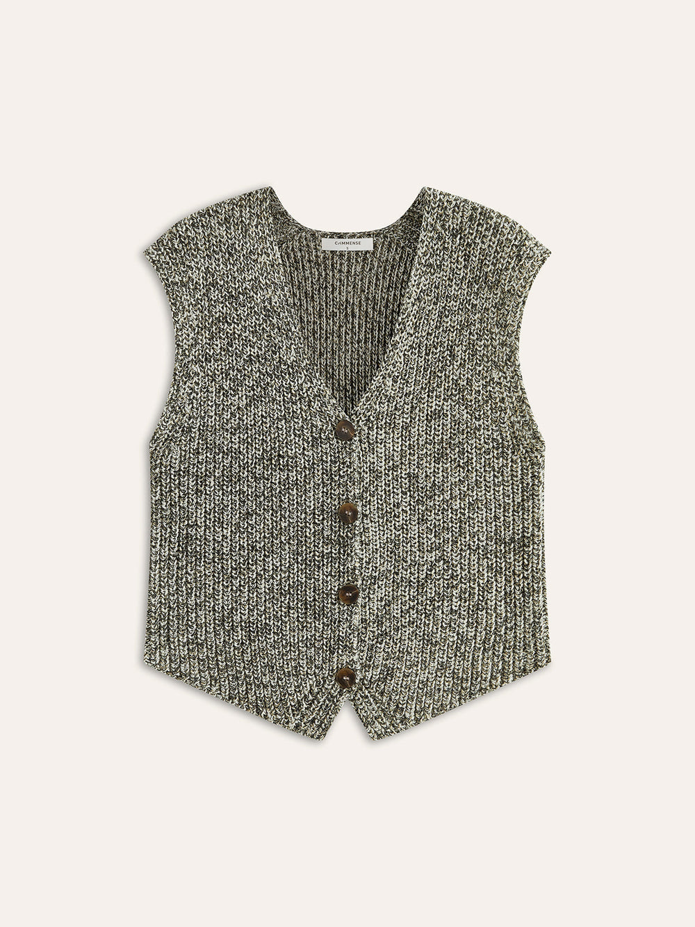 Casual grijs gebreid vest voor dames, mouwloos met regular fit, ideaal voor een stijlvolle outfit.