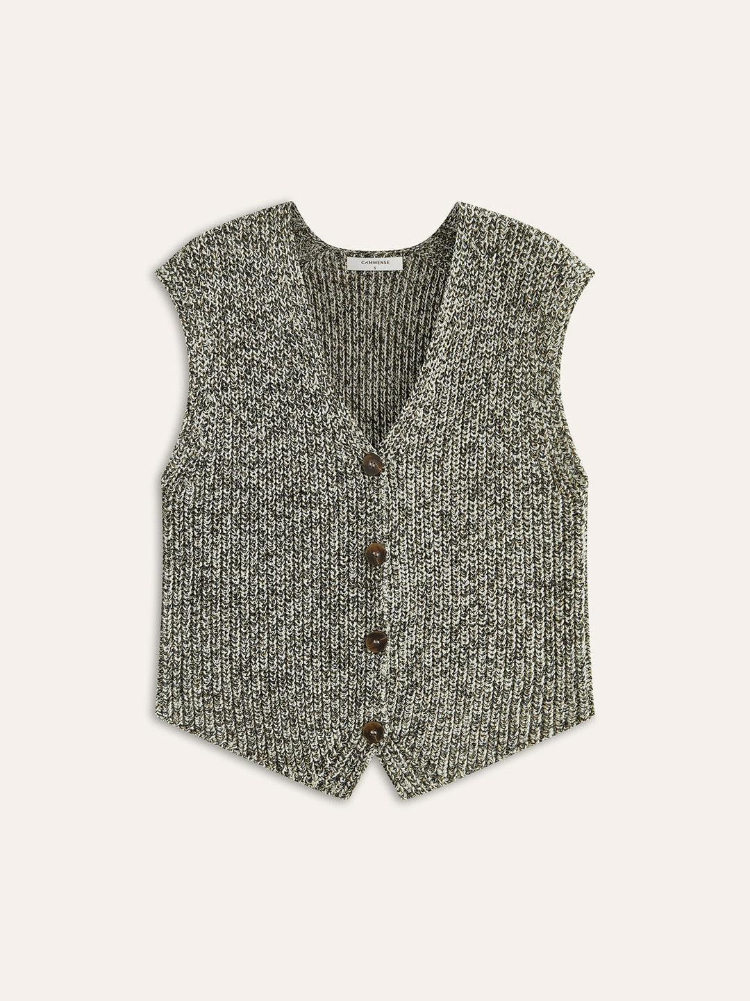 Casual grijs gebreid vest voor dames, mouwloos met regular fit, ideaal voor een stijlvolle outfit.