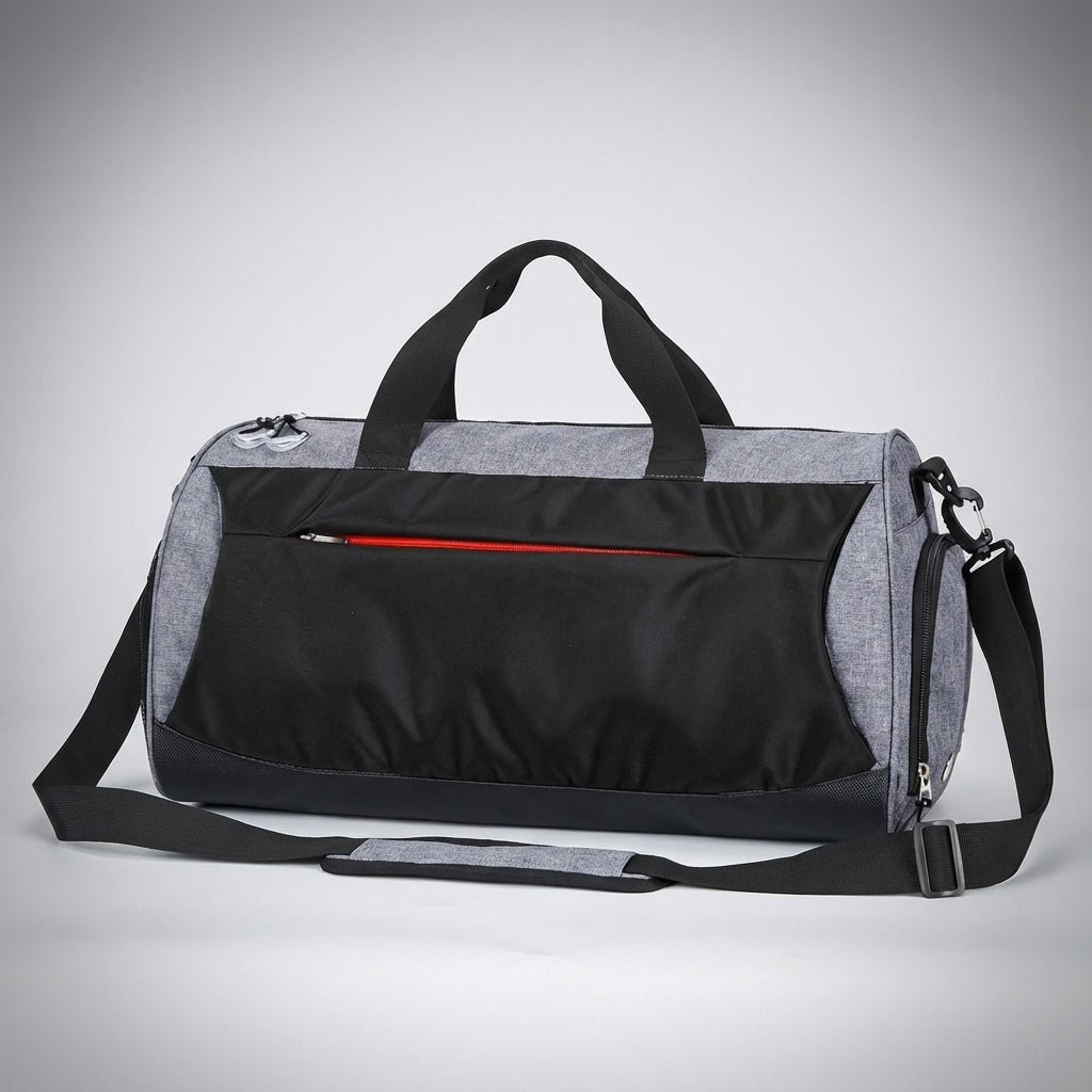 Ruime maar compacte TravelDry organizer duffeltas van 30 liter met waterdichte oxford stof en apart schoenenvak.