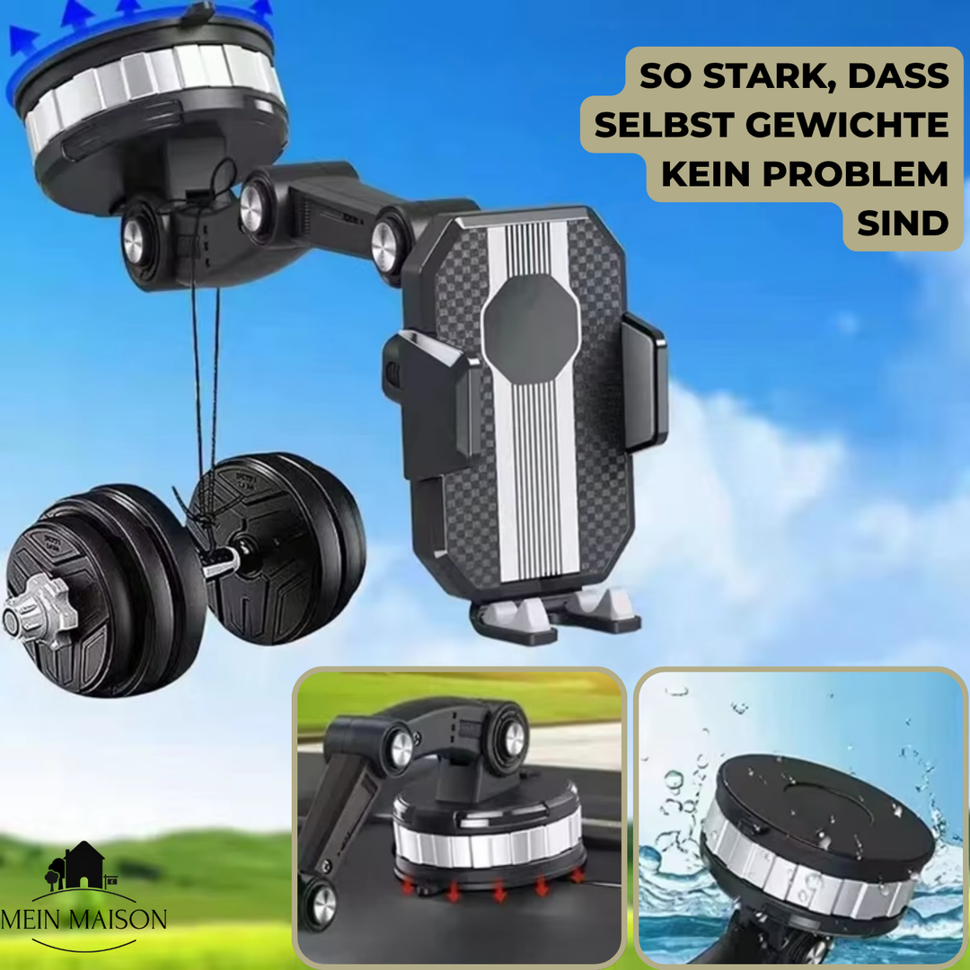 GripTech autoaccessoire: Telefoonhouder met robuuste zuignap en 360° draaibare functie voor veilige navigatie.