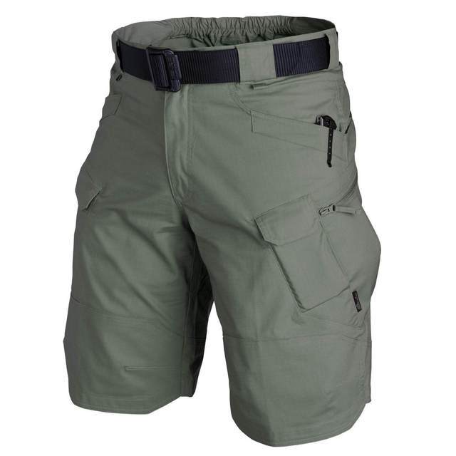 "Groene cargo shorts heren, katoenen polyester mix, meerdere zakken, casual stijl, ideaal voor lente-zomer vrije tijd"