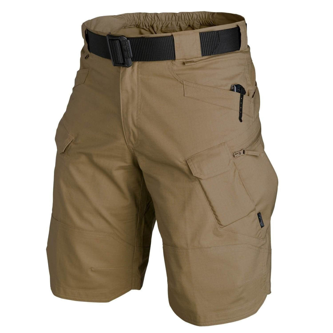 "Groene cargo shorts heren, katoenen polyester mix, meerdere zakken, casual stijl, ideaal voor lente-zomer vrije tijd"