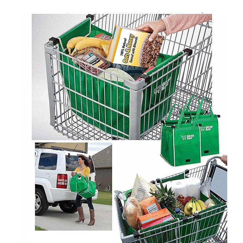 Opgevouwen EcoCarry herbruikbare boodschappentas, compact en groen. Perfect voor milieubewust en handig winkelen.