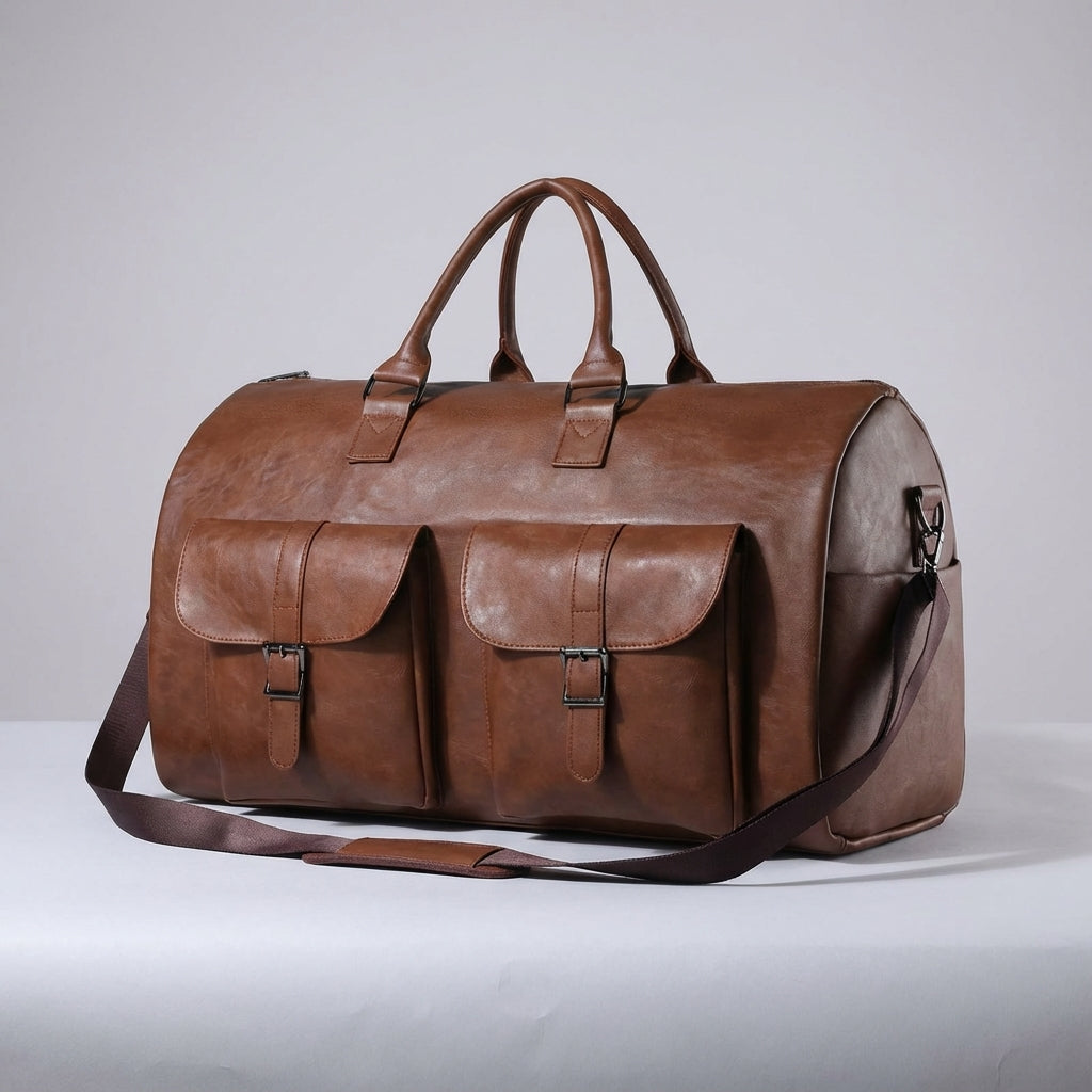 Carrylux weekender reistas, close-up van het ruime schoenenvak. Georganiseerde, functionele duffelbag voor elke reis.