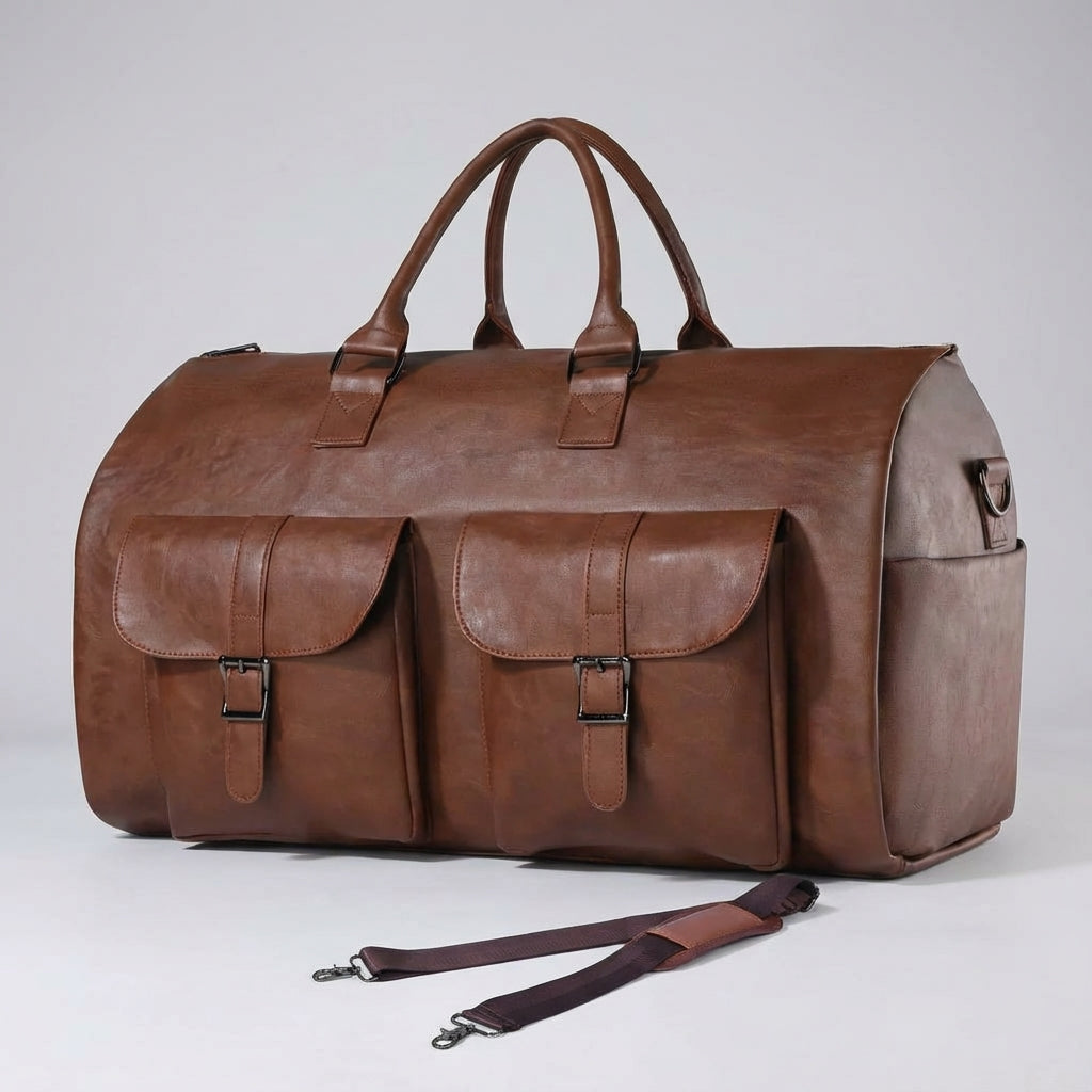 Zwart-grijze Carrylux weekender reistas met schoenenvak. Stijlvolle en duurzame duffelbag, ideaal voor unisex reisbagage.