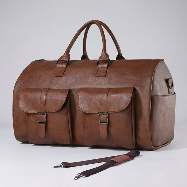 Zwart-grijze Carrylux weekender reistas met schoenenvak. Stijlvolle en duurzame duffelbag, ideaal voor unisex reisbagage.