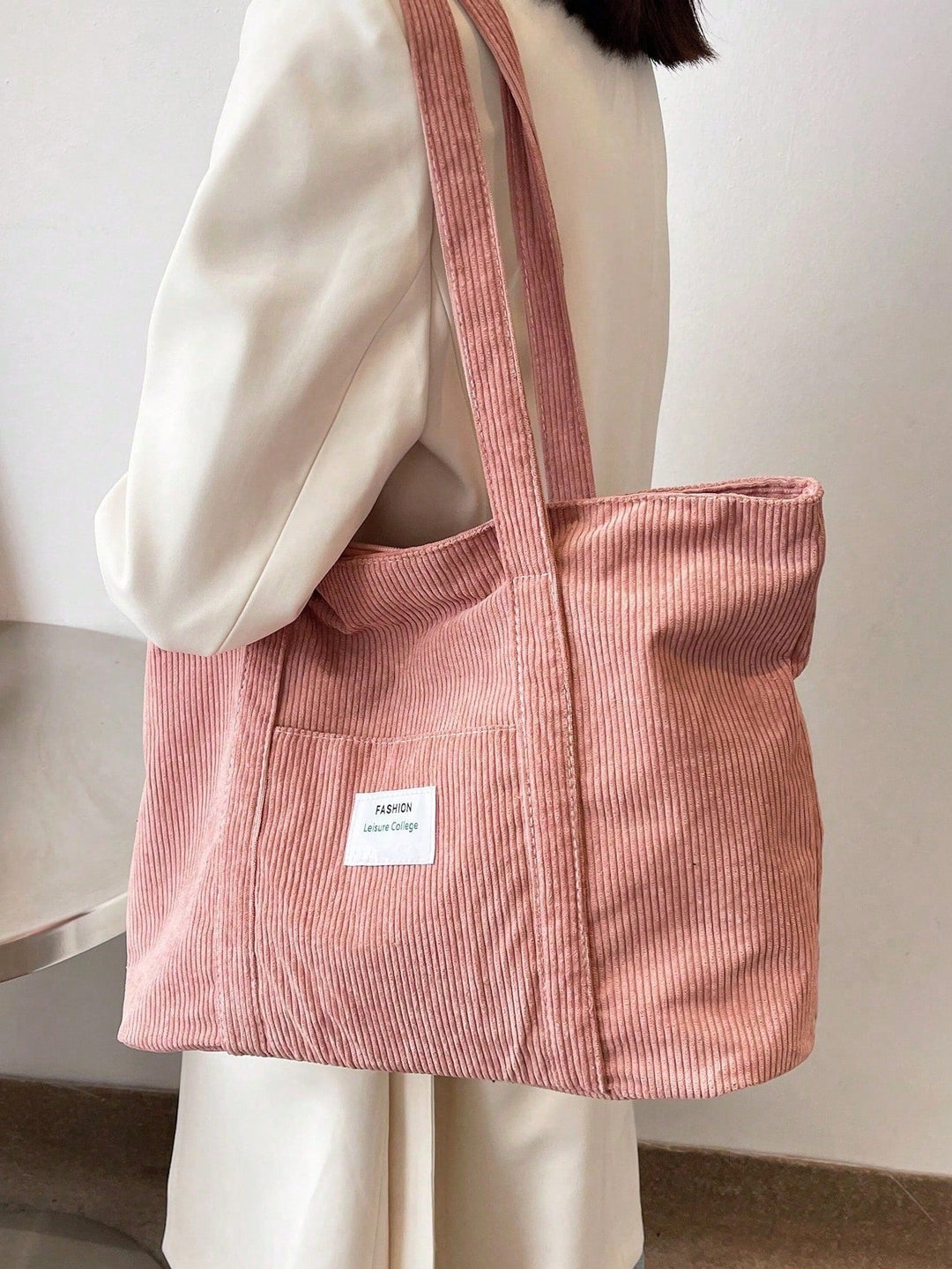Functionele corduroy werktas, grote tote bag voor dames & heren, stijlvol & praktisch.