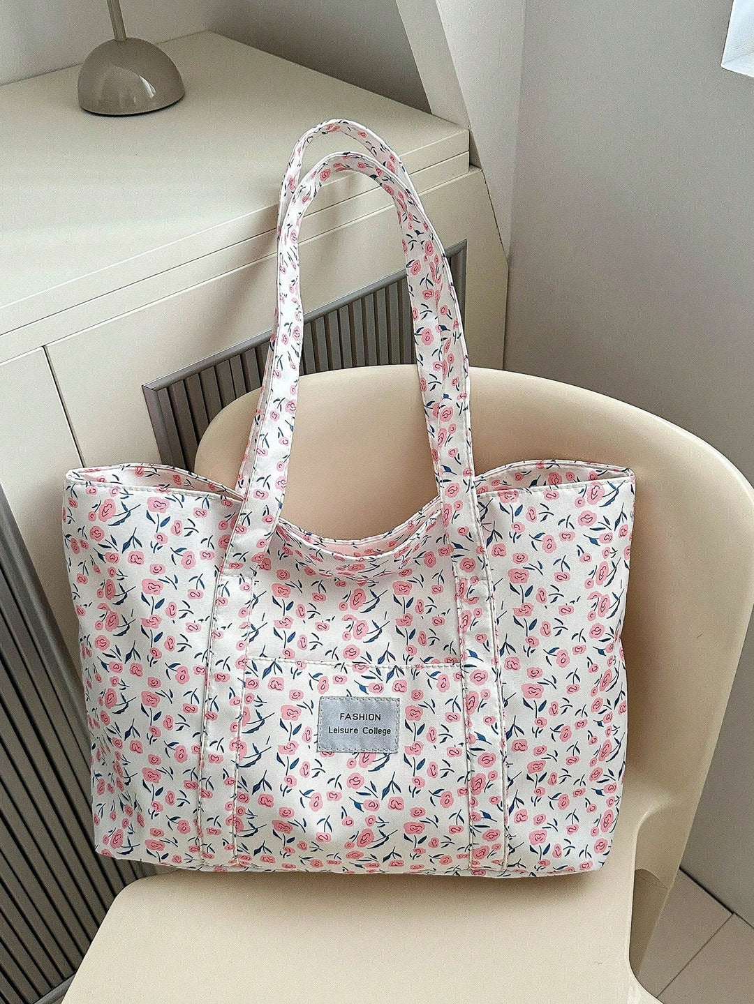 Grote corduroy werktas, functionele tote bag, ideaal voor school & kantoor.