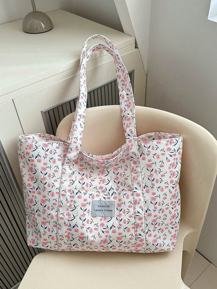 Grote corduroy werktas, functionele tote bag, ideaal voor school & kantoor.