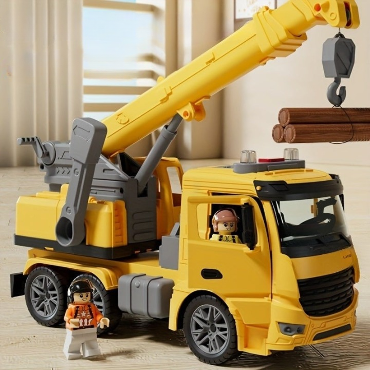 Duurzame kraanwagen speelgoed, een geweldig cadeau voor jonge bouwers, met geluid en licht functies.