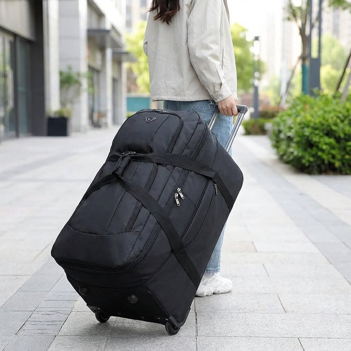 Grote opvouwbare trolleytas met wielen, ideaal voor reizen en vakantiebagage. Ruime en draagbare reistas.