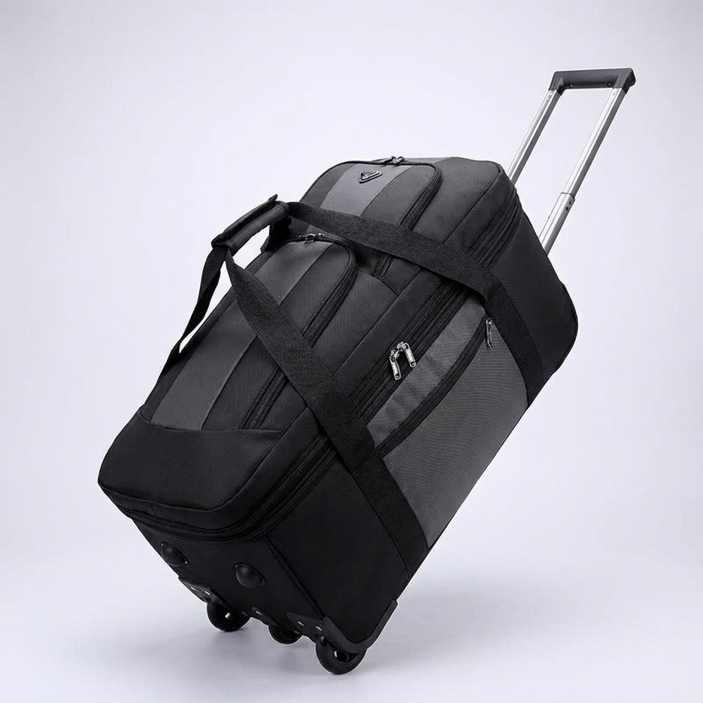 Duurzame, lichtgewicht opvouwbare reistas op wielen. Stevige trolleytas voor betrouwbare reisbagage op vakantie.