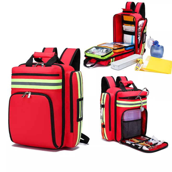 Grote RescueReady EHBO- & overlevingsrugzak voor noodsituaties, waterafstotend en georganiseerd, ideaal voor survival.
