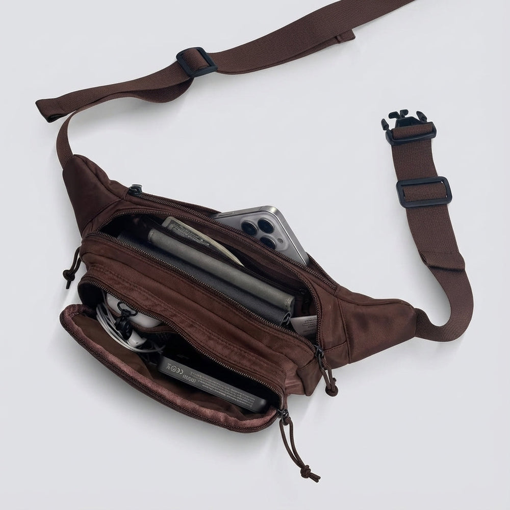 Praktische unisex heuptas voor dagelijks gebruik. Comfortabel als crossbodytas of schoudertas met organizerfunctie.