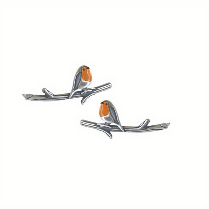 Dames sieraden set: handgemaakte glas-in-lood vogel oorbellen. Lente emaille design, roestvrij staal, hypoallergeen.