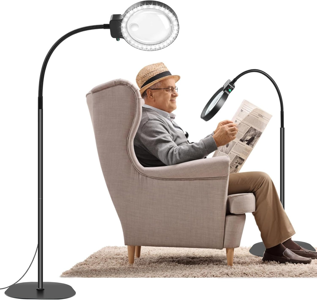 Handsfree LED vergrootglas met 10X/30X zoom ideaal voor lezen, hobby's en precisiewerk.