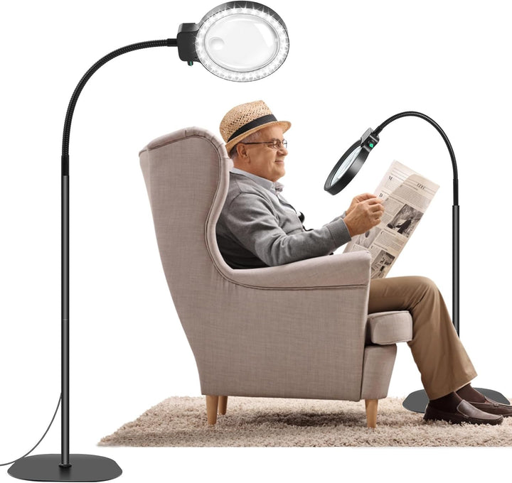 Handsfree LED vergrootglas met 10X/30X zoom ideaal voor lezen, hobby's en precisiewerk.