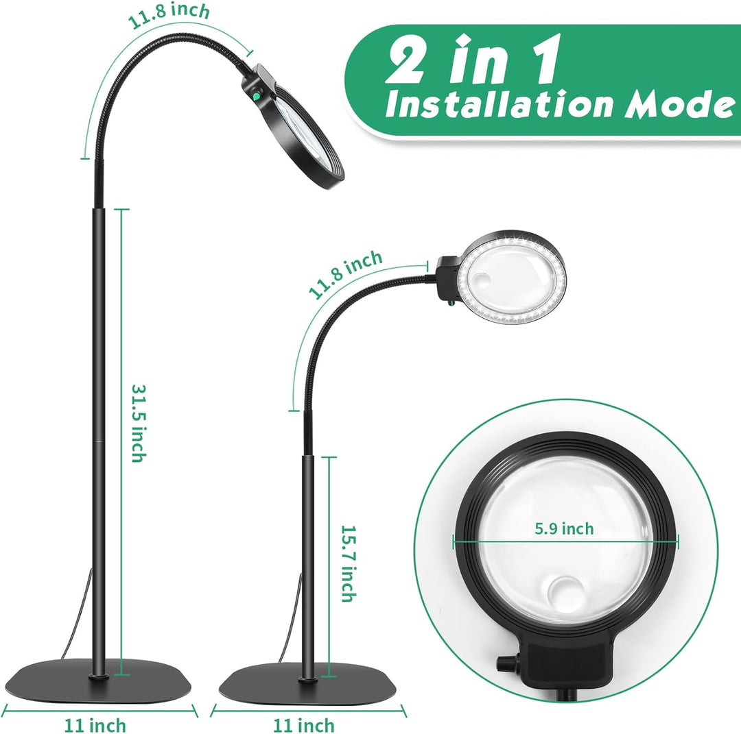 Handsfree vergrootglas met LED leeslamp voor hobby's, handwerk en alle precisiewerk.