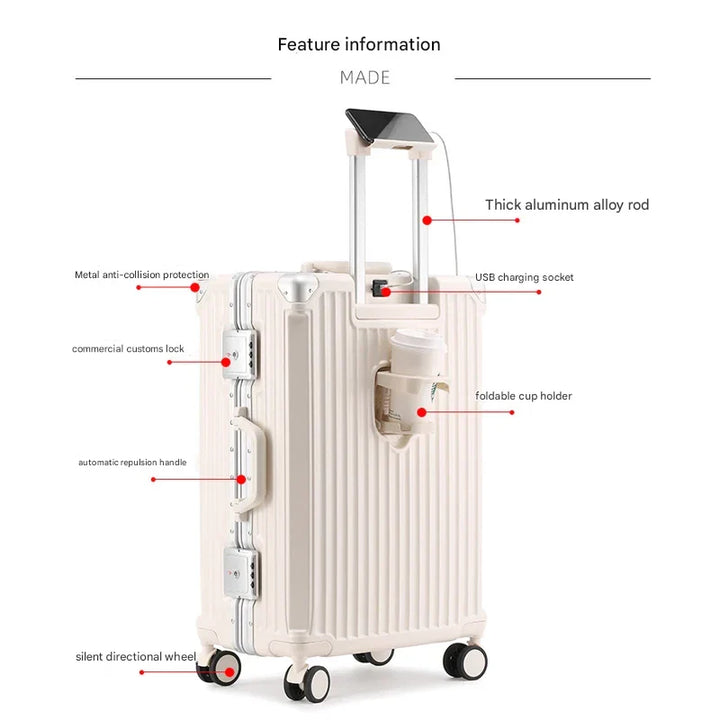 Robuuste harde koffer met aluminium frame voor elke reis. Geschikt als handbagage of ruimbagage. Maximale veiligheid.