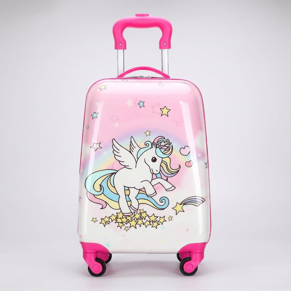 Lichtgewicht harde reiskoffer voor kinderen met soepele wielen, perfecte bagage voor jongens en meisjes.
