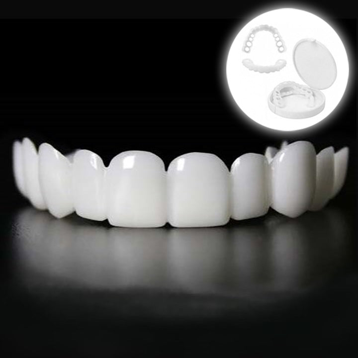 Gebruiksvriendelijke Snap-On Smile veneers voor een snelle, cosmetische gebitsverbetering zonder de tandarts.