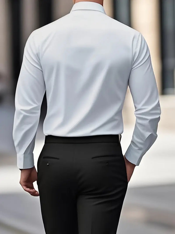 Stijlvol ademend herenoverhemd, lange mouw, met moderne pasvorm voor een scherpe look.