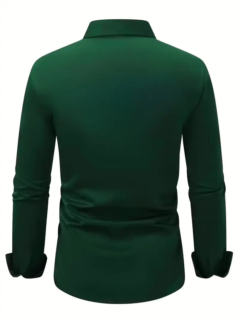 Comfortabel heren overhemd, ademend, lange mouw, in diverse kleuren, voor dagelijks comfort.