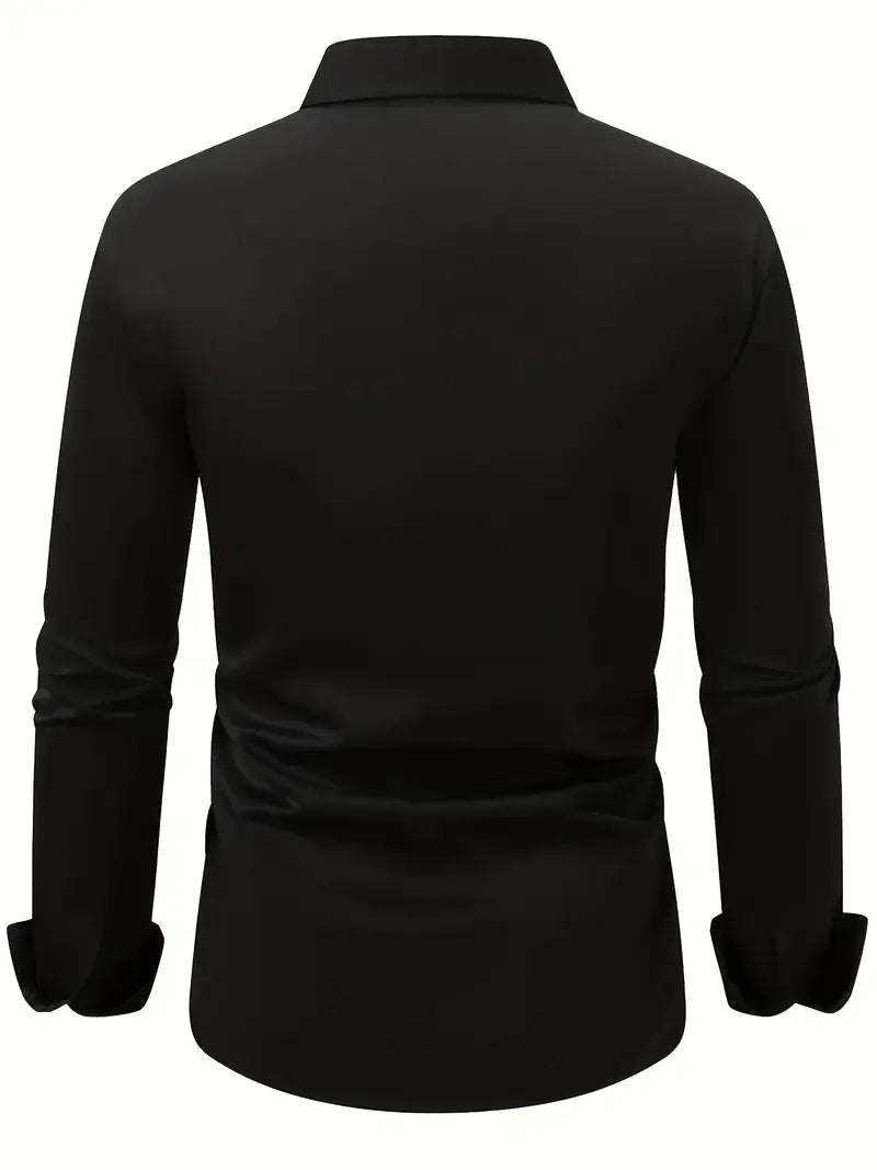 Stijlvol ademend herenoverhemd, lange mouw, moderne pasvorm, voor een eigentijdse look.