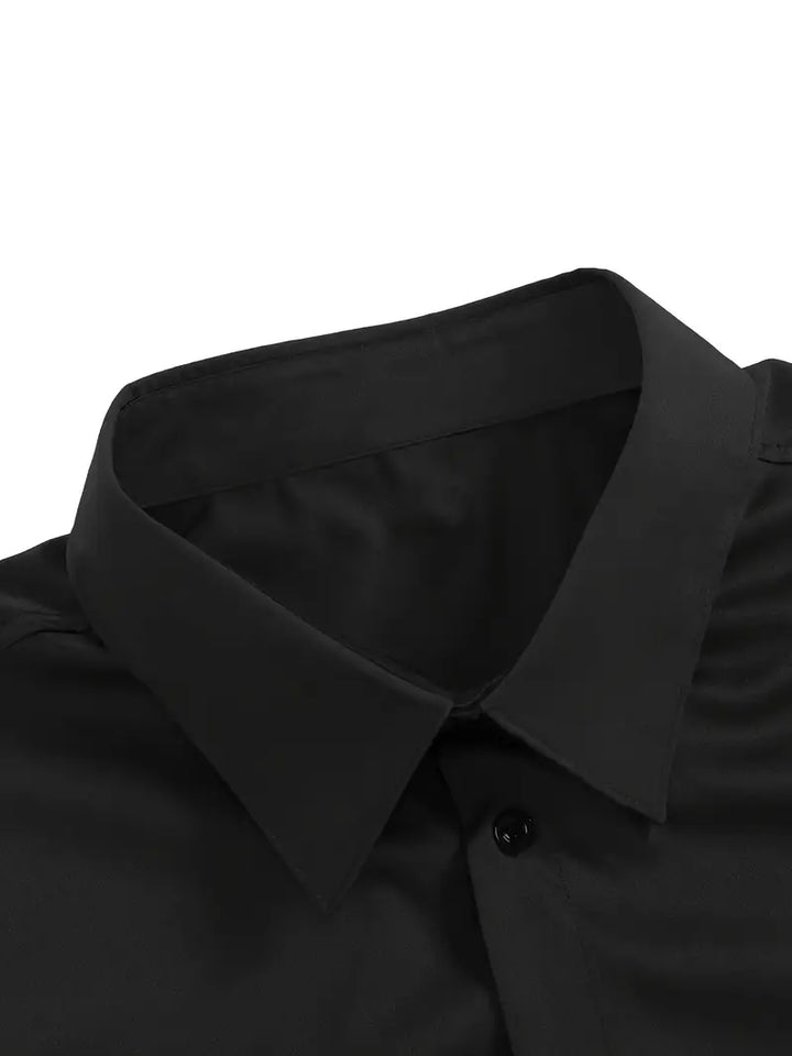 Zakelijk of casual herenoverhemd, ademend en comfortabel, met lange mouwen.