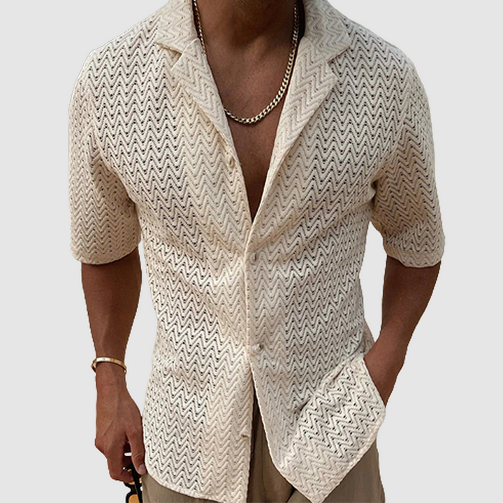 Stijlvol casual heren overhemd met korte mouwen, perfect voor vakantie of een frisse zomerlook.