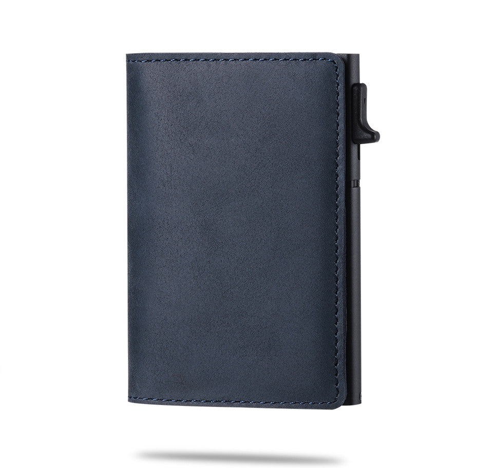 Elegante zwarte heren portemonnee, RFID-beschermd, met speciale Airtag opening, duurzaam materiaal.