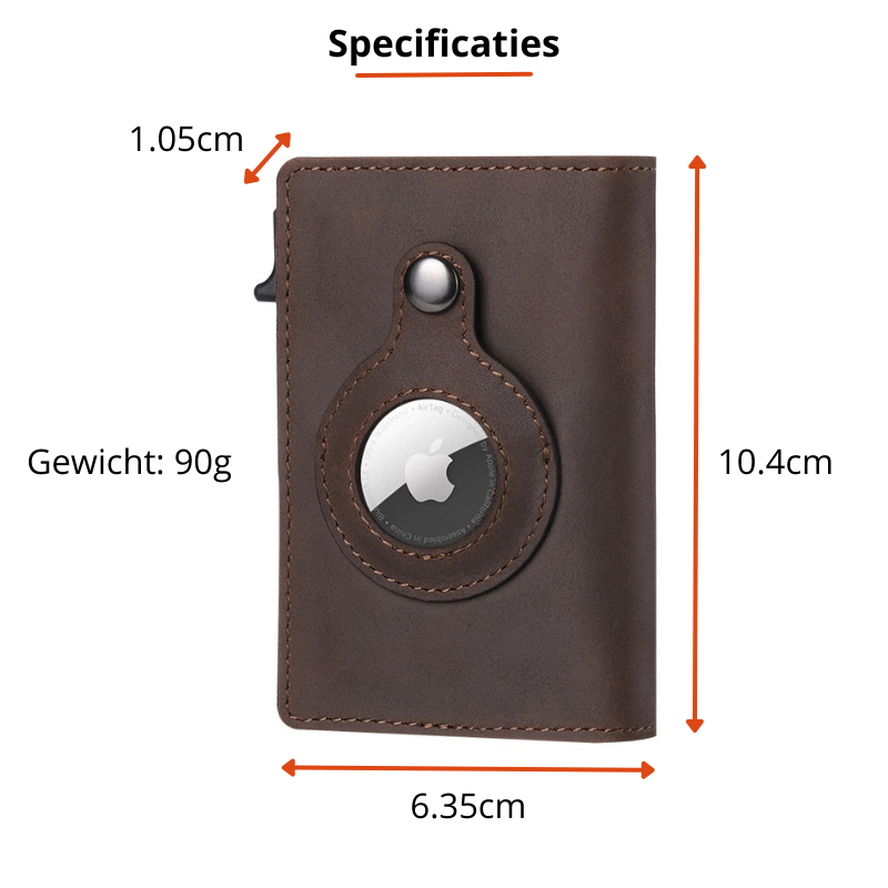 Moderne Airtag portemonnee voor heren, slank design, RFID-safe, perfect voor dagelijks gebruik.