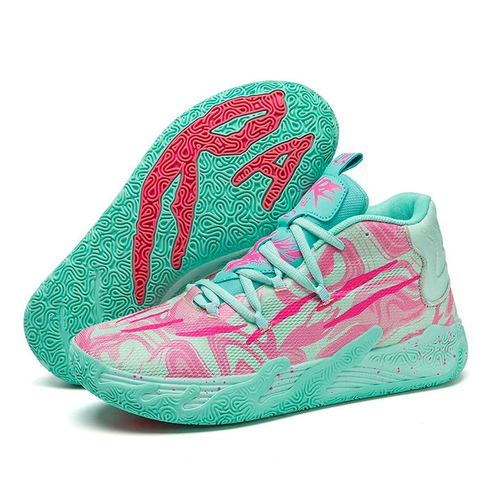 Veelzijdige heren sportschoenen, geschikt voor zowel indoor als outdoor basketbalvelden.