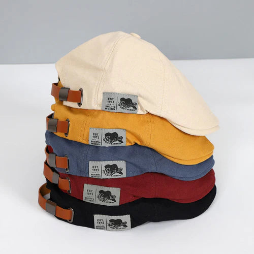 Heren baret van wolmix, zwart, verstelbaar, klassiek en stijlvol accessoire voor herenmode.