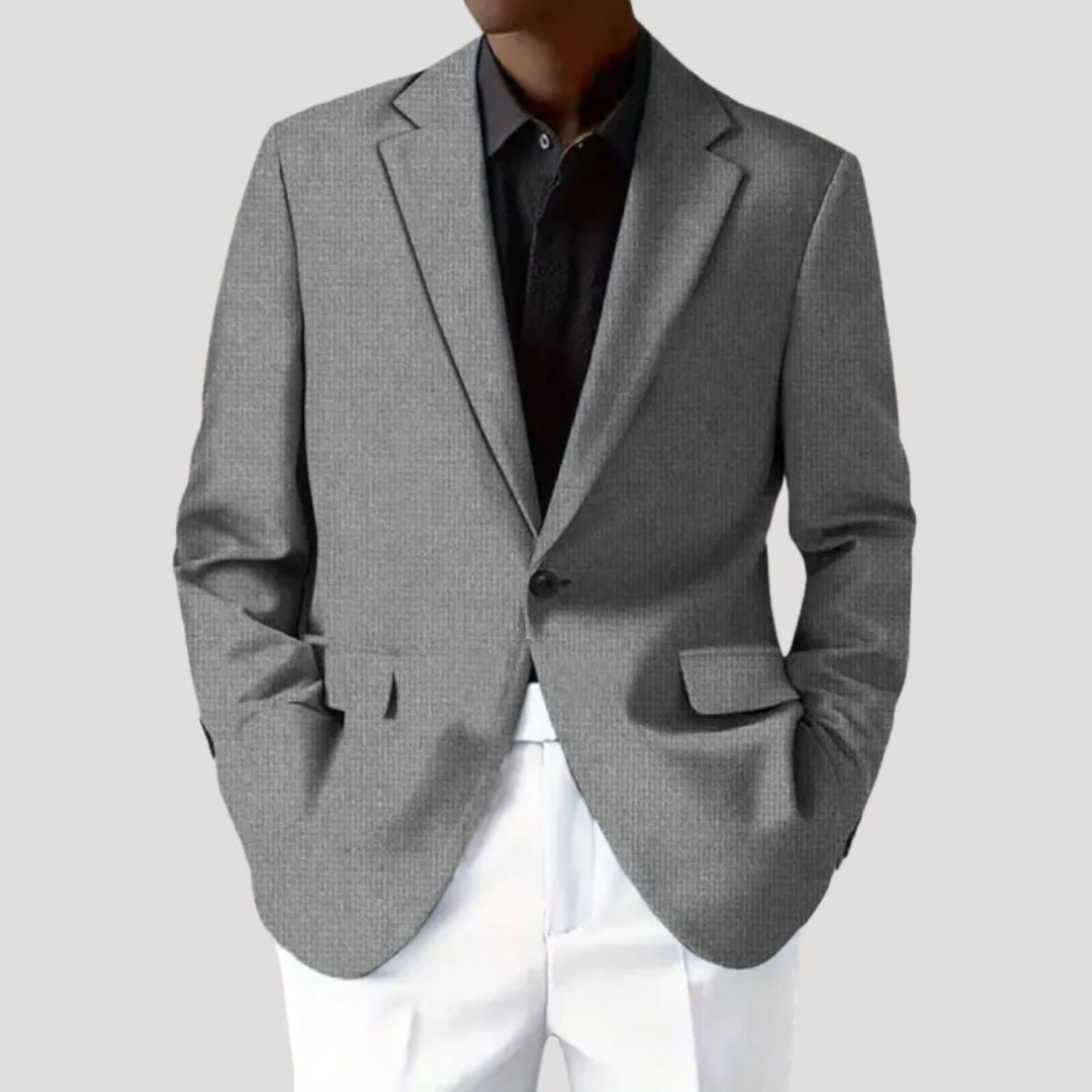 Heren blazer getailleerd, ideaal voor een smart casual of zakelijke kantooroutfit.