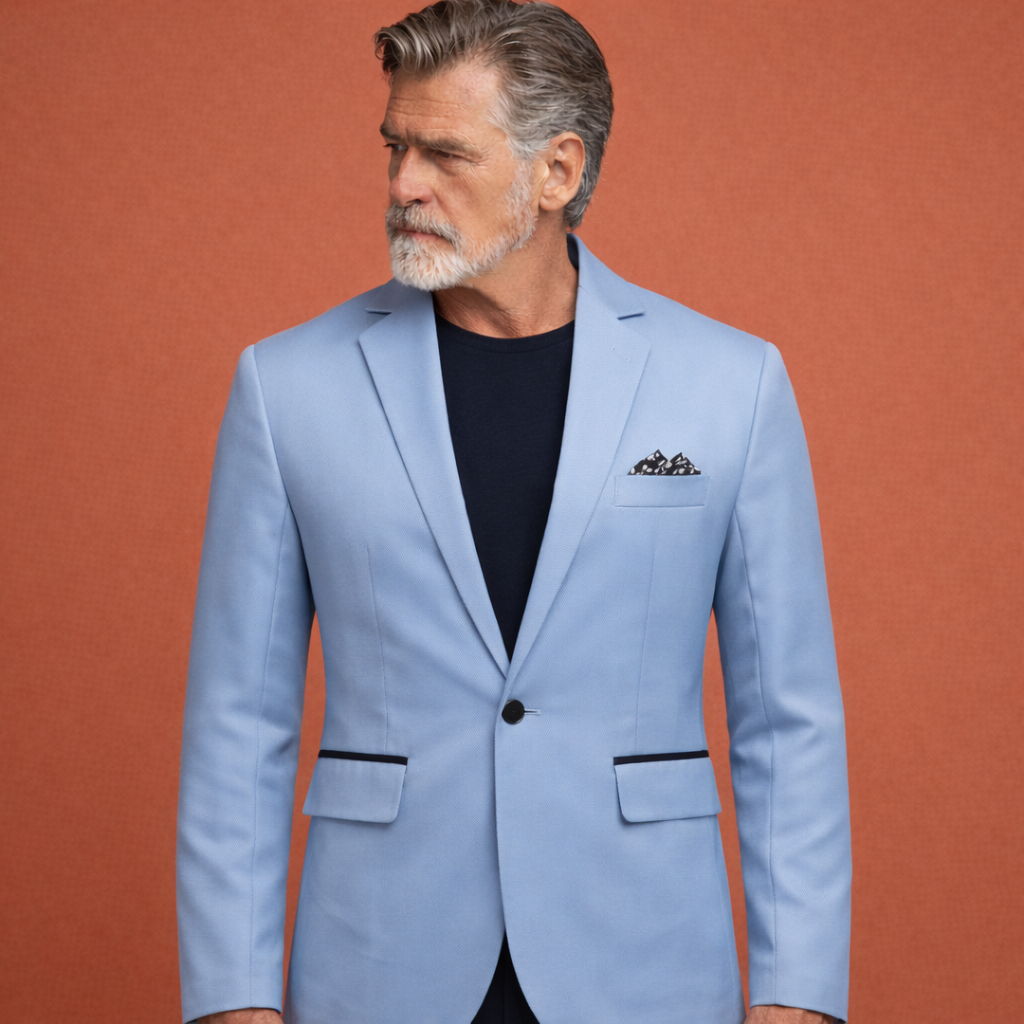 Veelzijdige heren blazer; elegant voor werk, casual voor vrije tijd. Met revers en zakken.