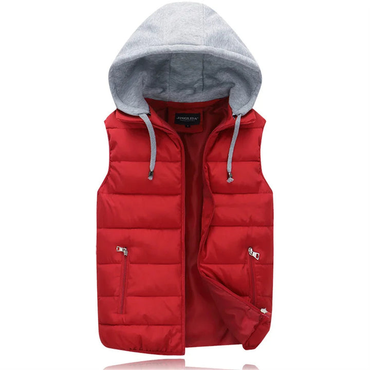 Stijlvolle heren bodywarmer met capuchon en praktische zakken, veelzijdig voor dagelijks gebruik.