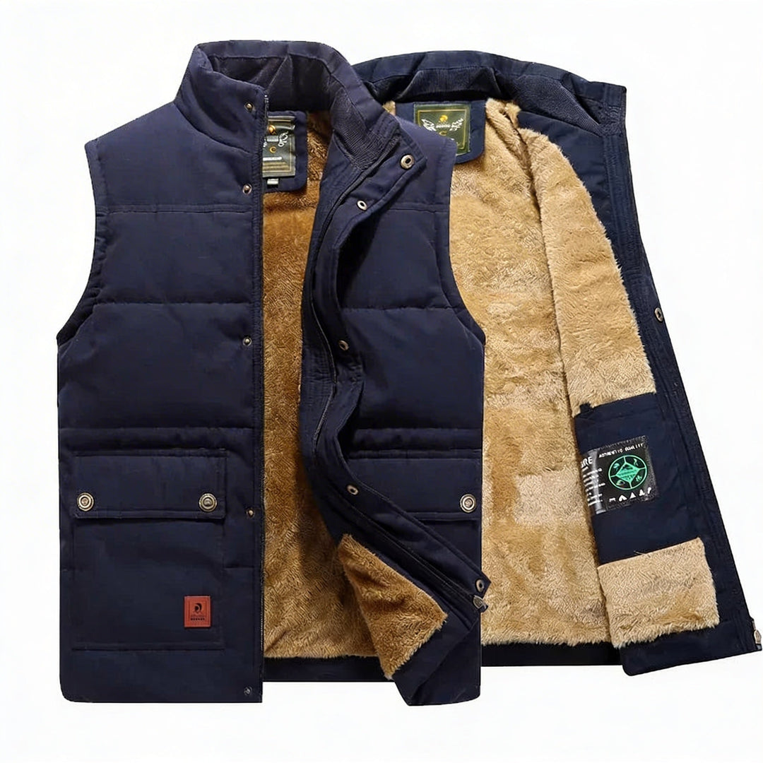 Heren bodywarmer met warme fleece voering, ideaal voor winterse casual of outdoor activiteiten.